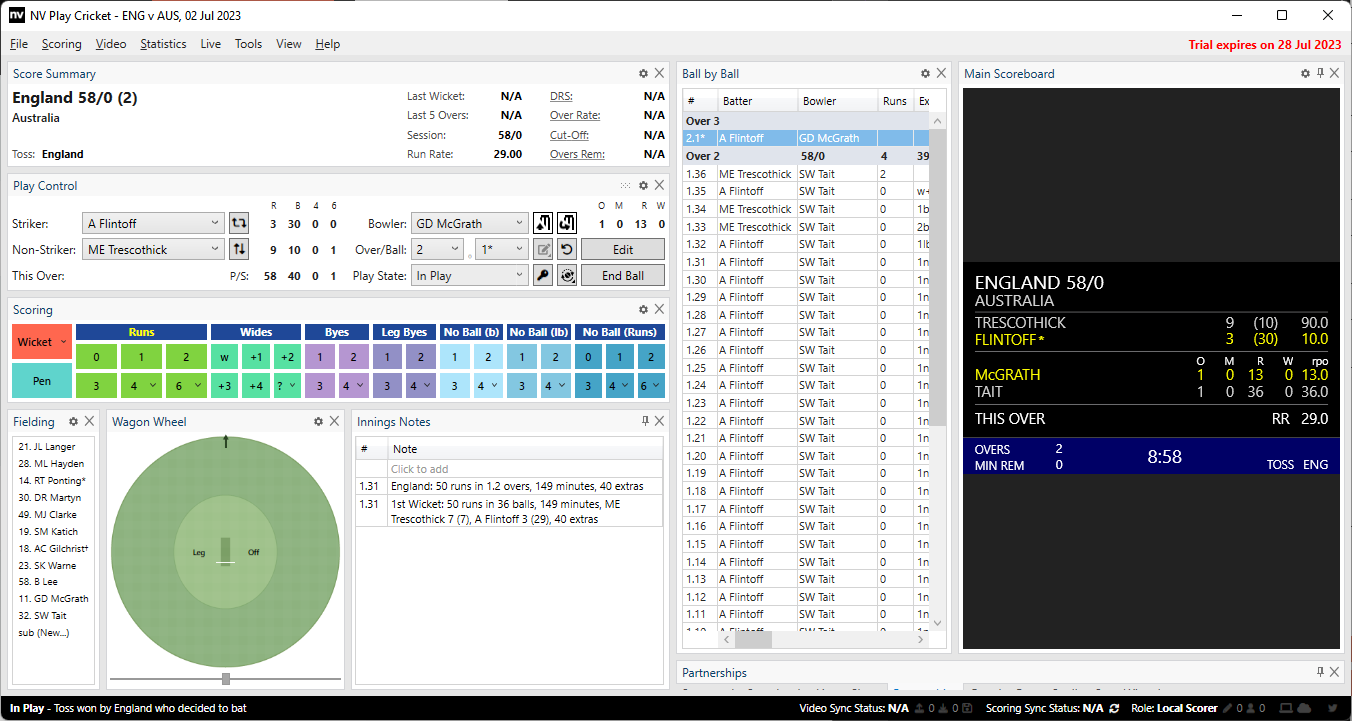 Cricket Electronic Video Scoreboard - Multi-Sport Pro Scoreboard Software